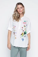 Screen print cotton blouse