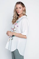 Screen print cotton blouse