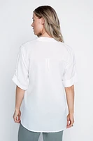 Screen print cotton blouse