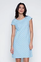 Dot print cotton dress