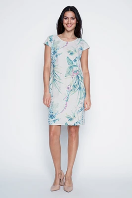 Tropical print cotton dress