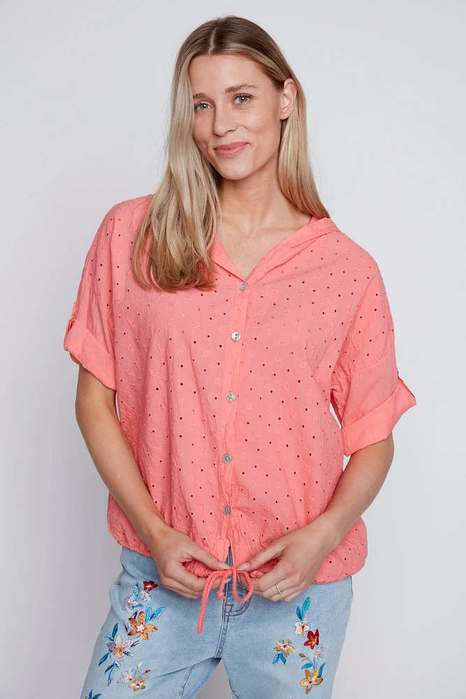 Cotton eyelet blouse