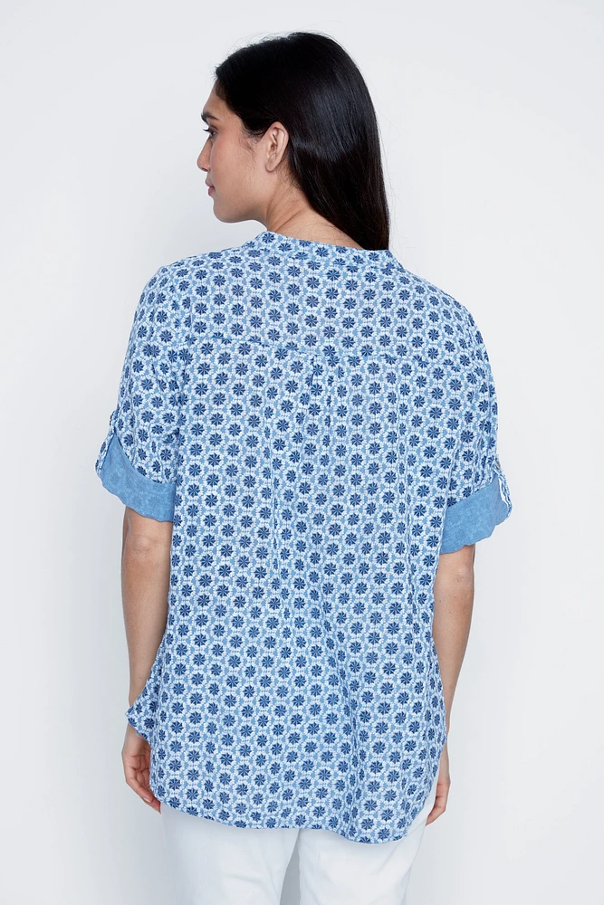 Printed cotton blouse