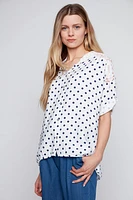 Dot print blouse
