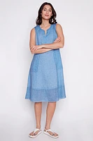 Patch pockets linen dress