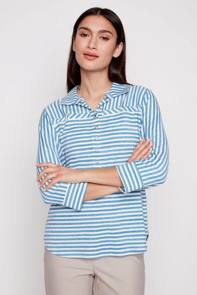 Cotton stripe polo