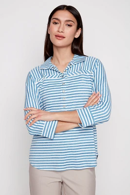 Cotton stripe polo