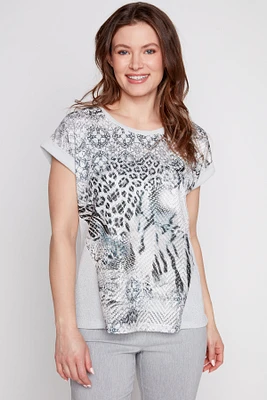 Le haut lurex imprimé