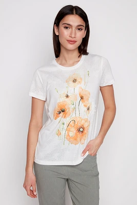 Le t-shirt à imprimé fleuri dévoré