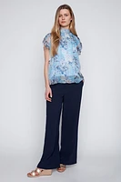 Floral print silk top