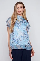 Floral print silk top