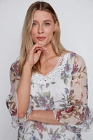 Printed silk top