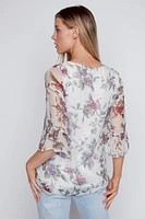 Printed silk top
