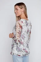 Printed silk top
