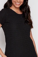 Textured knit solid top