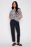Textured knit floral design top