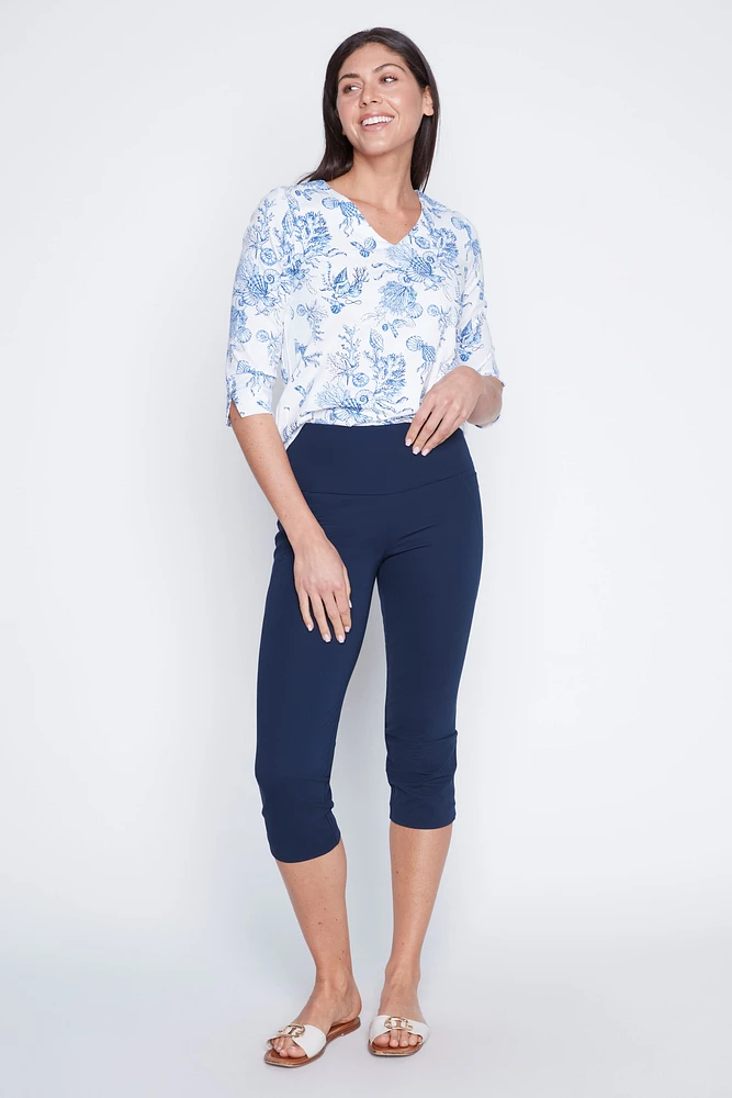 Silk shape waist control capri