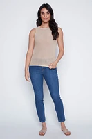 Solid lurex blend sweater