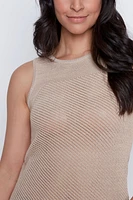 Solid lurex blend sweater