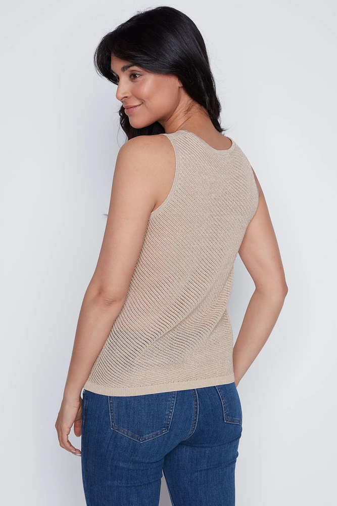 Solid lurex blend sweater