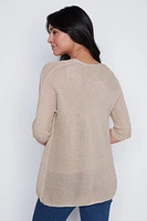 Solid lurex blend cardigan
