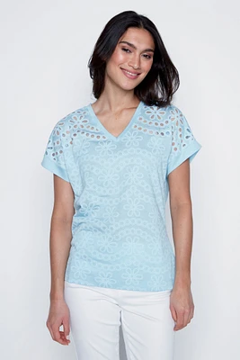 Floral burn out t-shirt