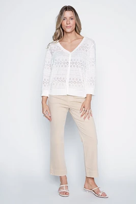 Solid burn out cardigan set