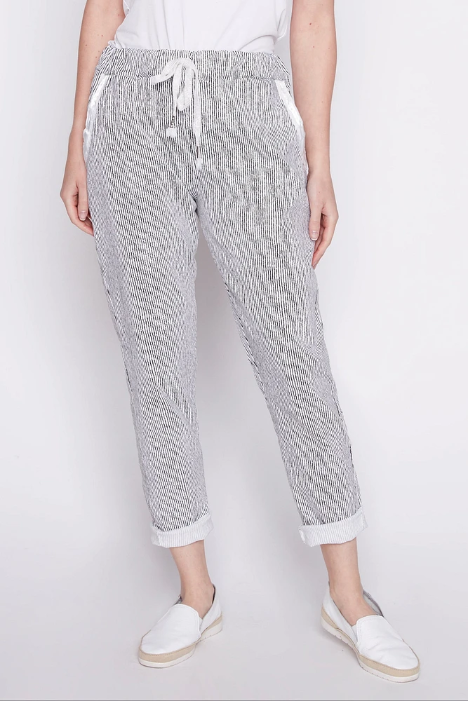 Printed crinkle pant