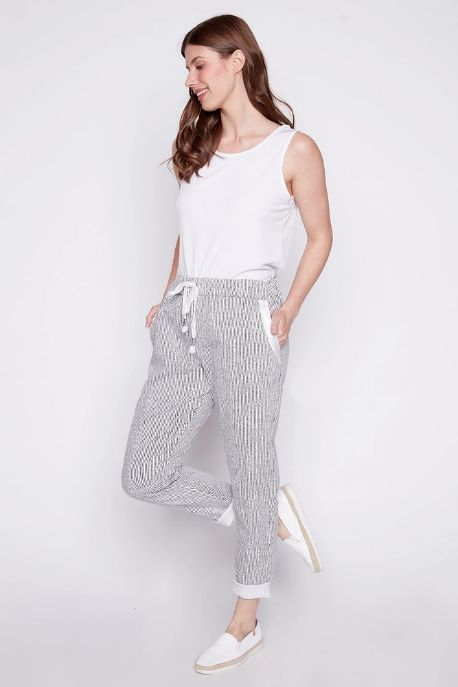 Printed crinkle pant