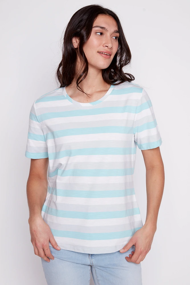 Short sleeve stripe t-shirt