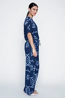 Pull on printed cotton pant