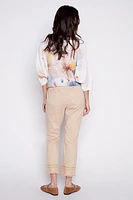Audrey straight leg embroidery hem jean