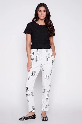 Printed crinkle pant