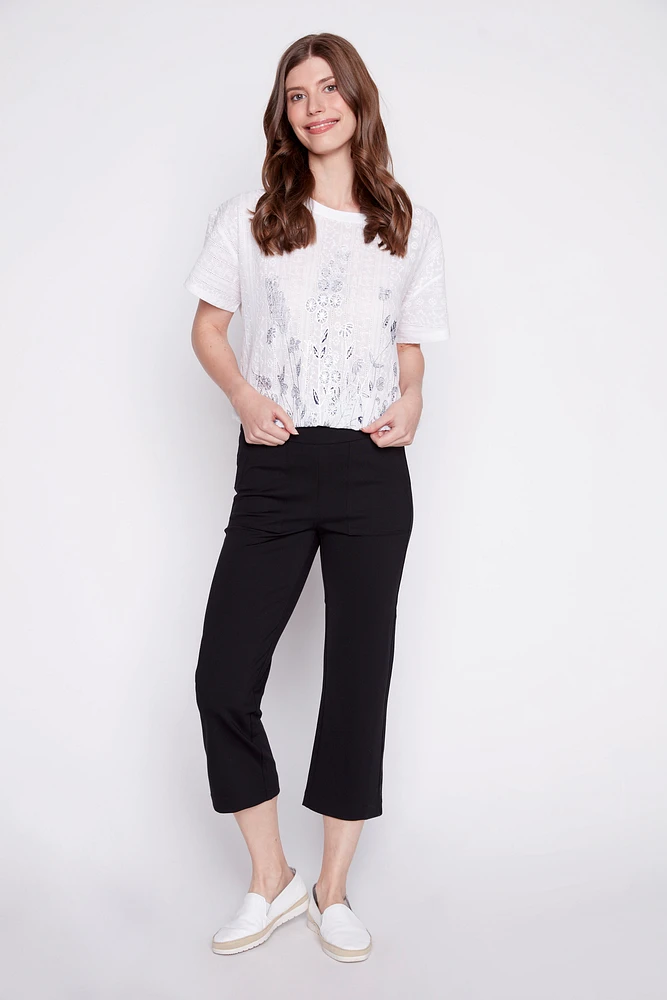Straight leg tummy control capri