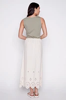 Eyelet hem embroidery skirt