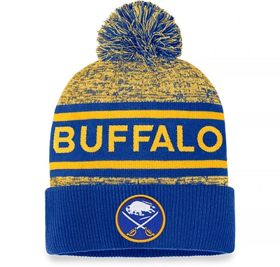 NHL Knit Hat Authentic Pro Rink Cuffed Heathered Cuff Pom 2023 Sabres