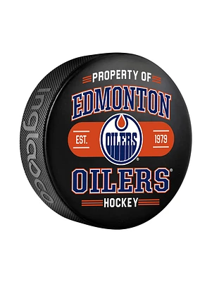 NHL Puck Property of Edmonton Oilers
