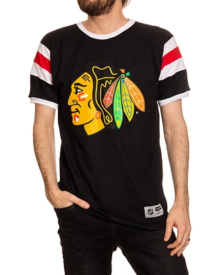 NHL T-Shirt Retro Varsity Inset Blackhawks