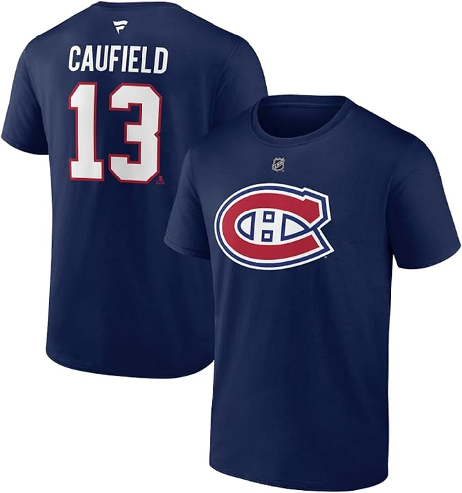 NHL Player T-Shirt Authentic Stack Cole Caufield Canadiens (Navy)
