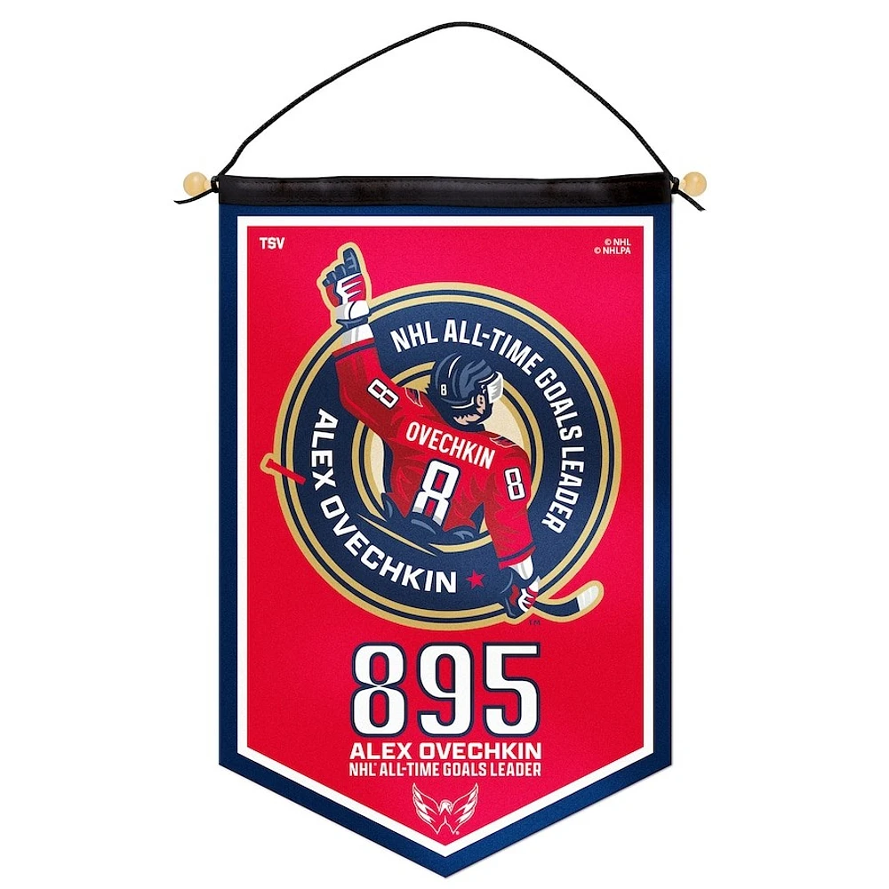 NHL Felt 12" x 18" Victory Banner NHL All-Time Leading Goal Scorer Alexander Ovechkin Capitals (Copy)