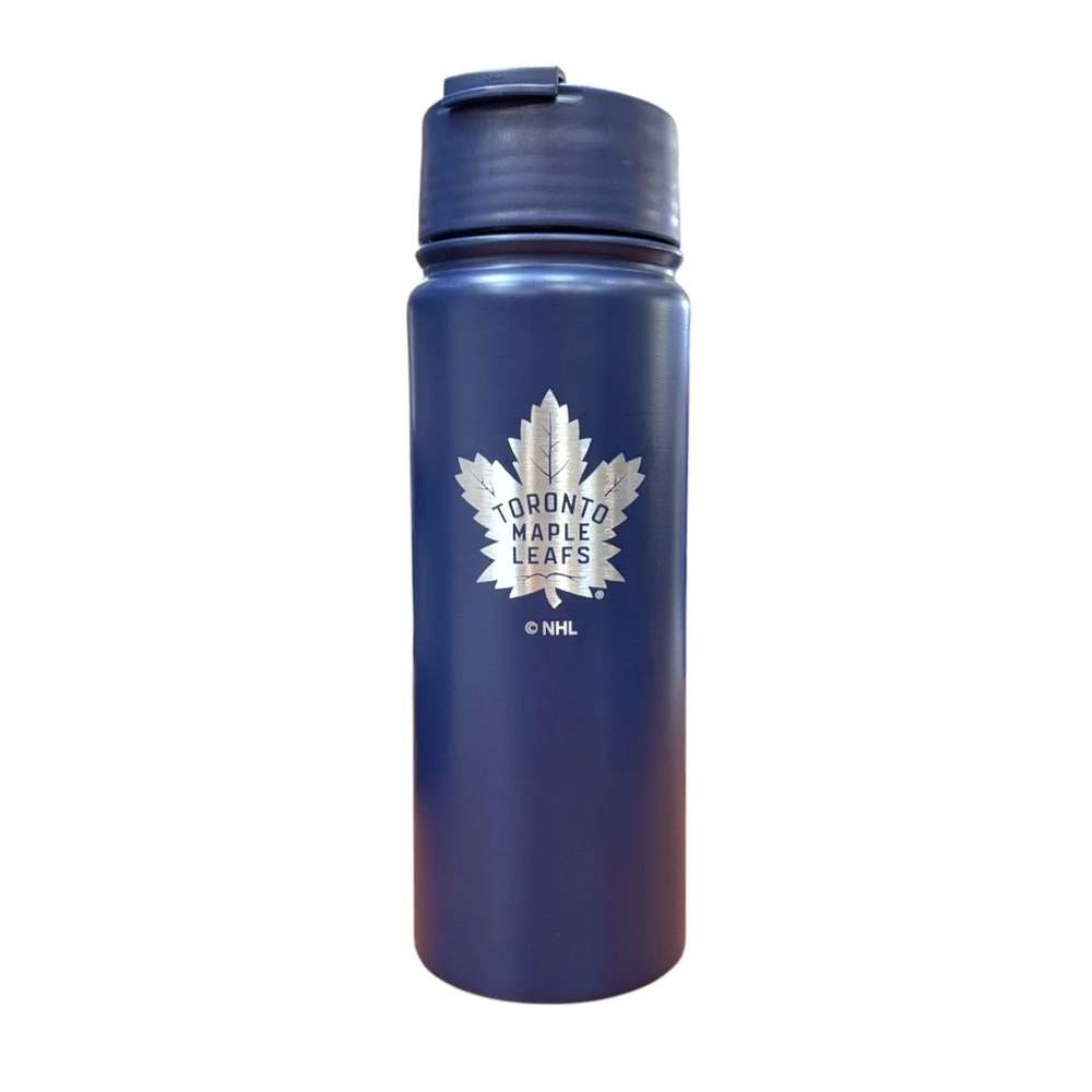 NHL Stainless Steel Water Bottle 18oz. Executive Blue Maple Leafs