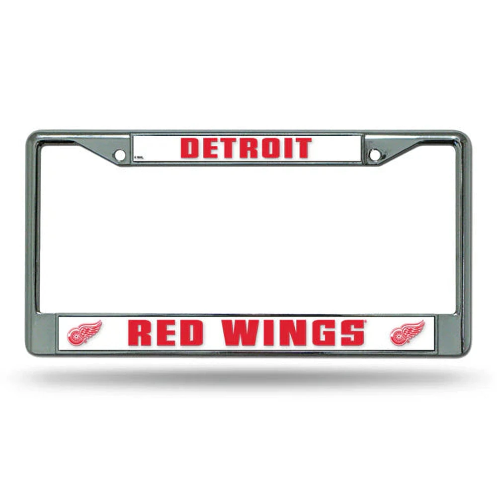 NHL License Plate Frame Chrome Red Wings