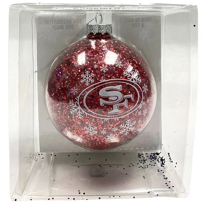 NFL Ornament Glass Glitter Ball 49ers