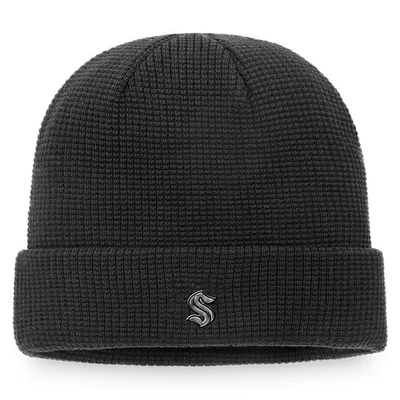NHL Knit Hat Beanie Cuff Authentic Pro Black Ice Kraken