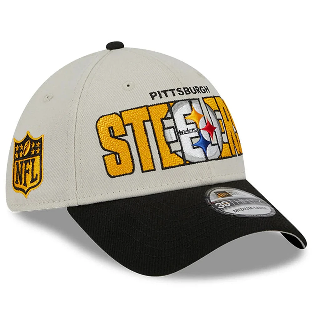 NFL Hat 3930 Draft 2023 Beige Steelers