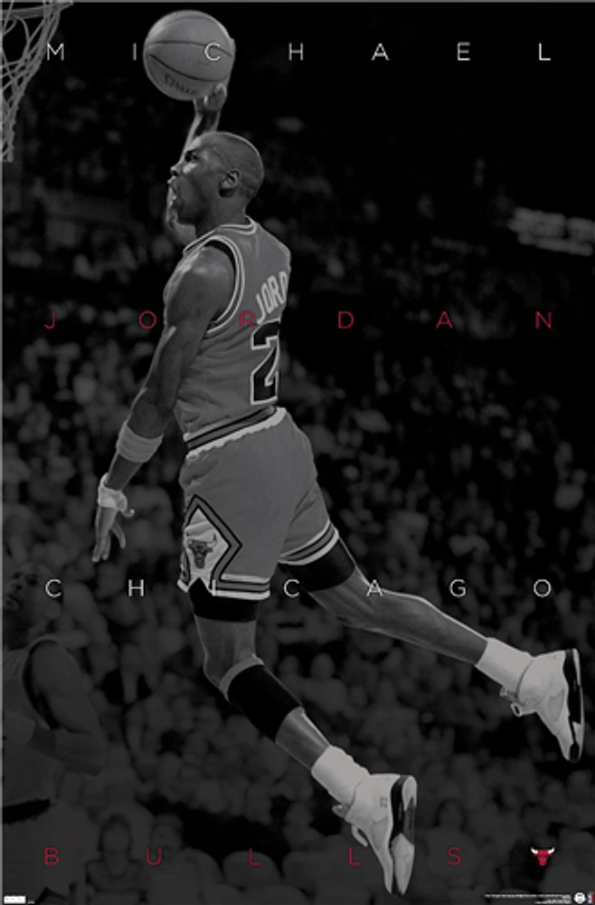 NBA Player Wall Poster Black and White Michael Jordan Bulls