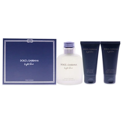 Light Blue by Dolce and Gabbana for Men - 3 Pc Gift Set