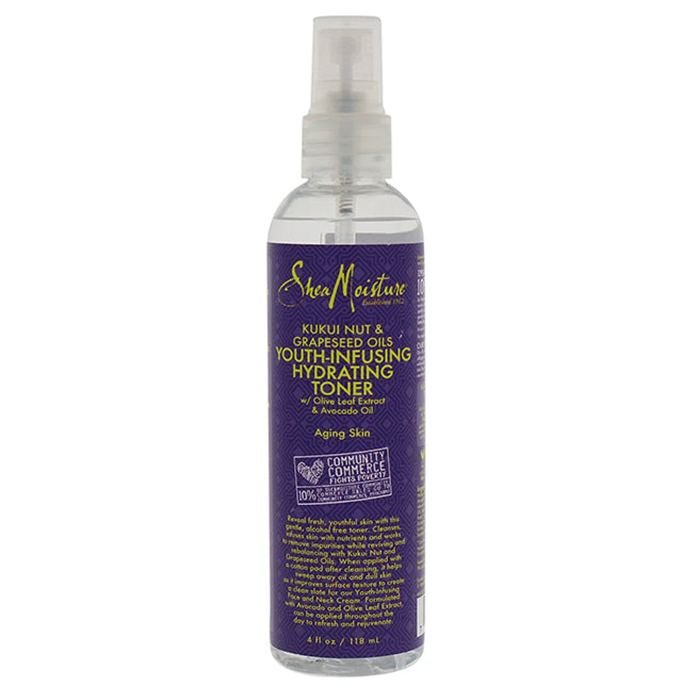 Kukui Nut & Grapeseed Oils Youth-Infusing Hydrating Toner by Shea Moisture for Unisex - 4 oz Toner