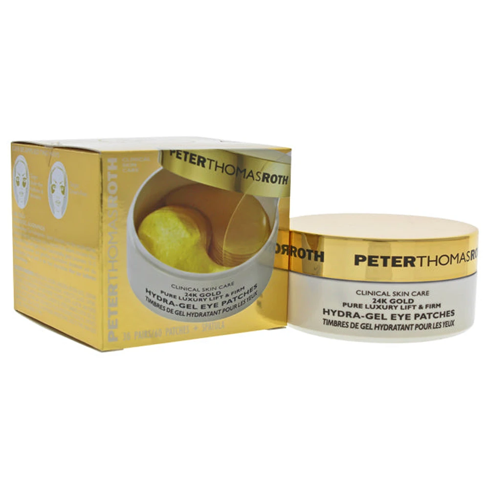 24K Gold Pure Luxury Lift & Firm Hydra-Gel Eye Patches by Peter Thomas Roth for Women - 60 Pc Patches + Spatula Eye Patches