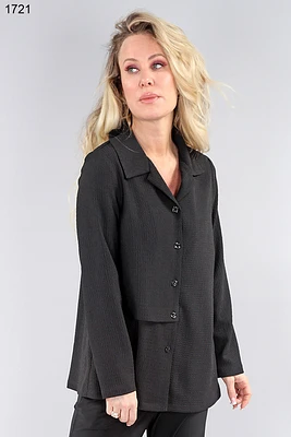 Embossed blouse with side band